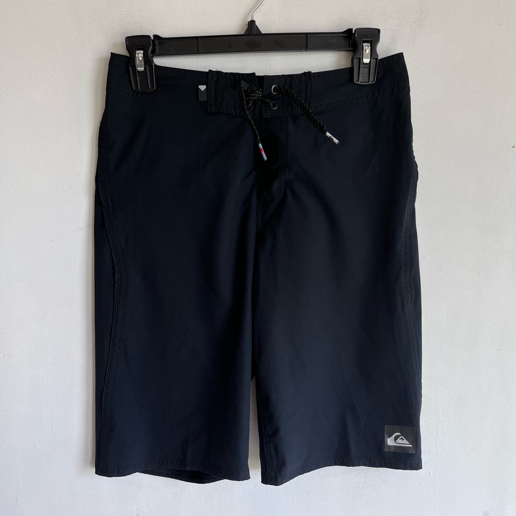 Quiksilver Surf Brand Surfing Board Shorts Mens 29 Black Side Zip Pocket